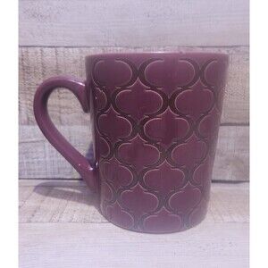 Boston Warehouse Ceramic 18 Oz Purple Black Crescent Design Coffee Mug